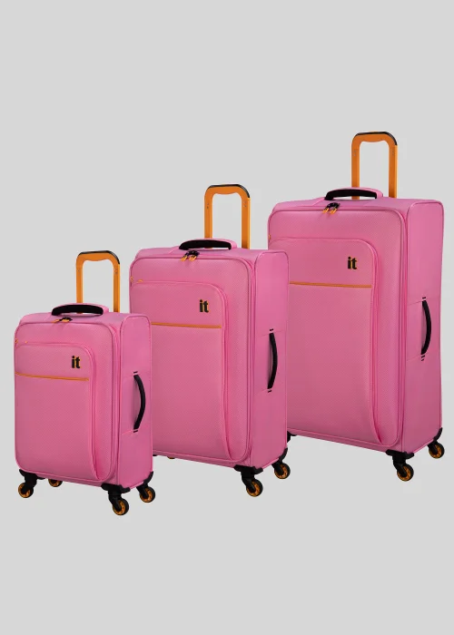 IT Luggage Pink Soft Shell Suitcase - Cabin Image 1