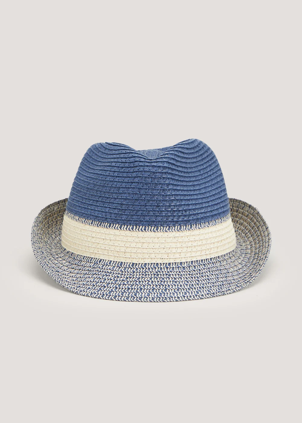 Navy Two Tone Trilby Hat - Small/Medium Image 1