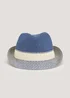 Navy Two Tone Trilby Hat - Small/Medium Image 1