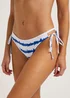 White & Blue Tie Dye Triangle Bikini Bottoms - Size 8 Image 3