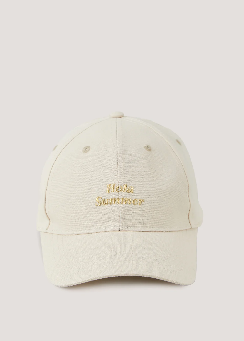 Natural Hola Slogan Cap - One Size Image 1