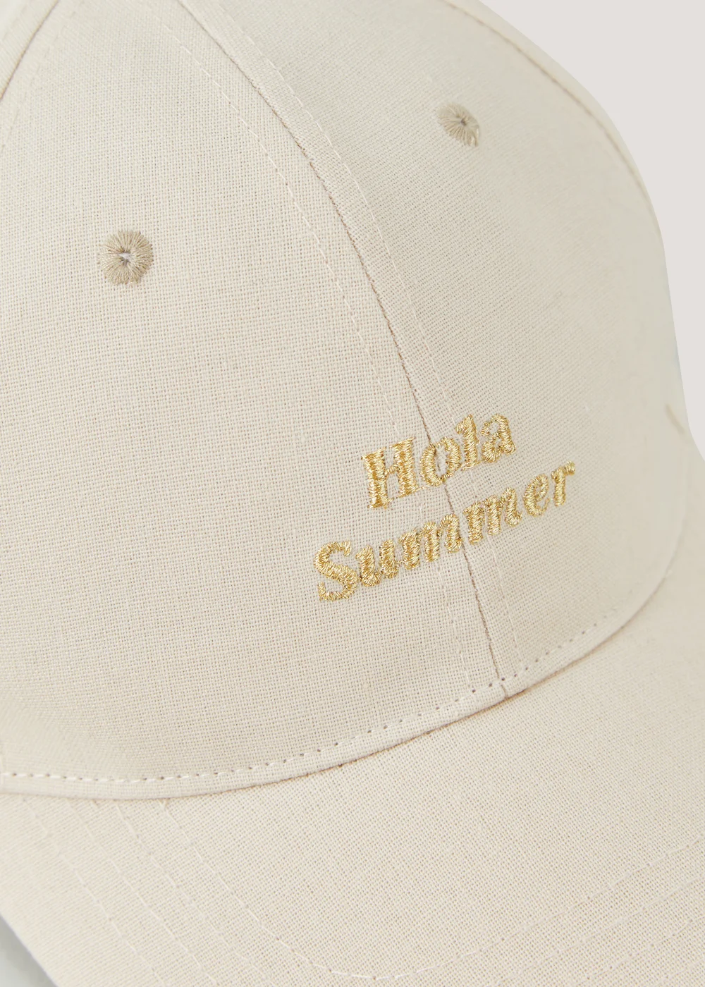 Natural Hola Slogan Cap - One Size Image 2