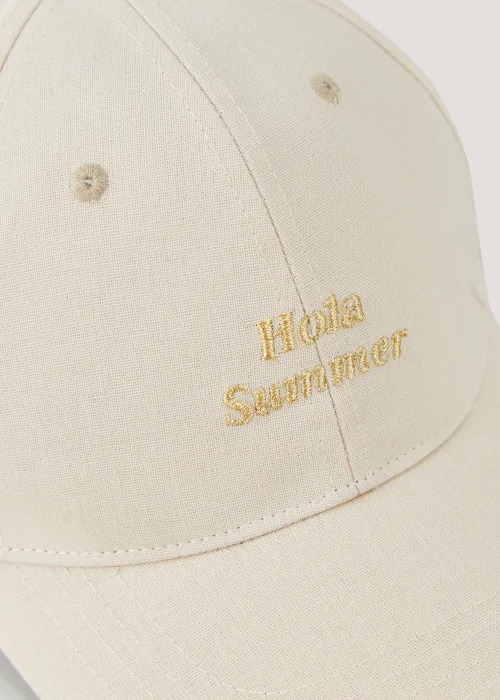 Natural Hola Slogan Cap - One Size Image 2