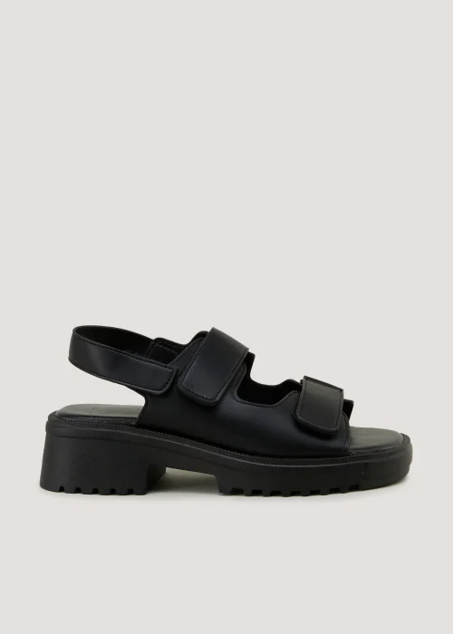 Black Riptape Gladiator Sandals - 3 Image 1