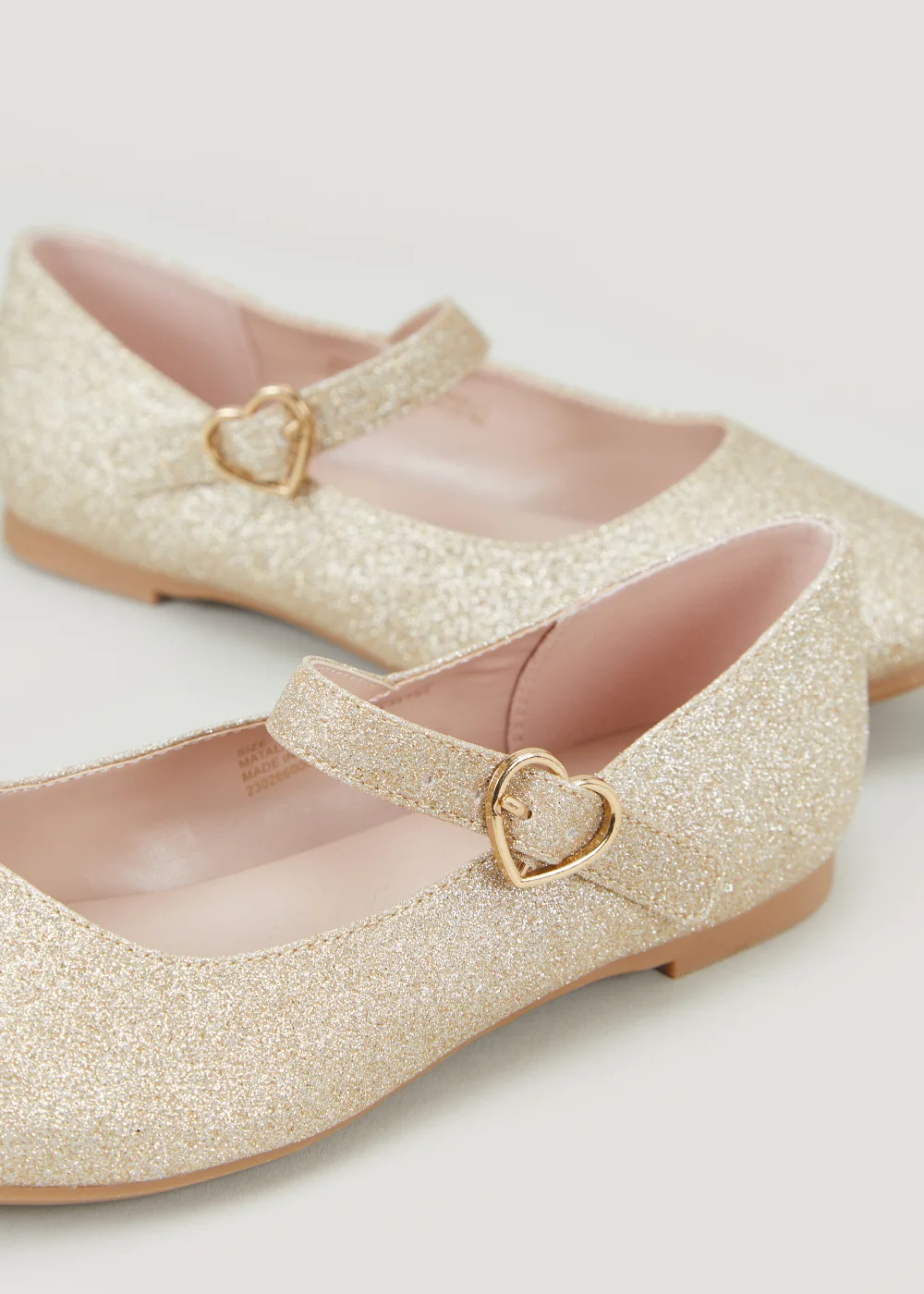 Girls Gold Bridesmaid Ballet Flats (Younger 10-Older 5) - Size 3 Image 2