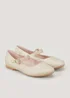 Girls Gold Bridesmaid Ballet Flats (Younger 10-Older 5) - Size 3 Image 1
