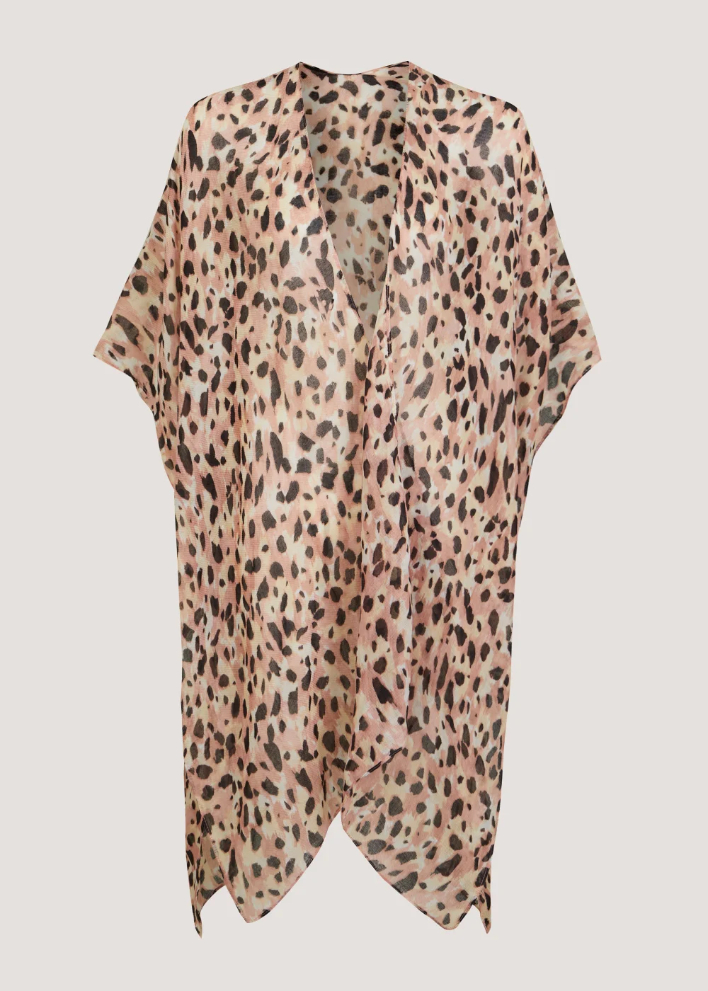 Multicoloured Animal Print Kimono - One Size Image 1