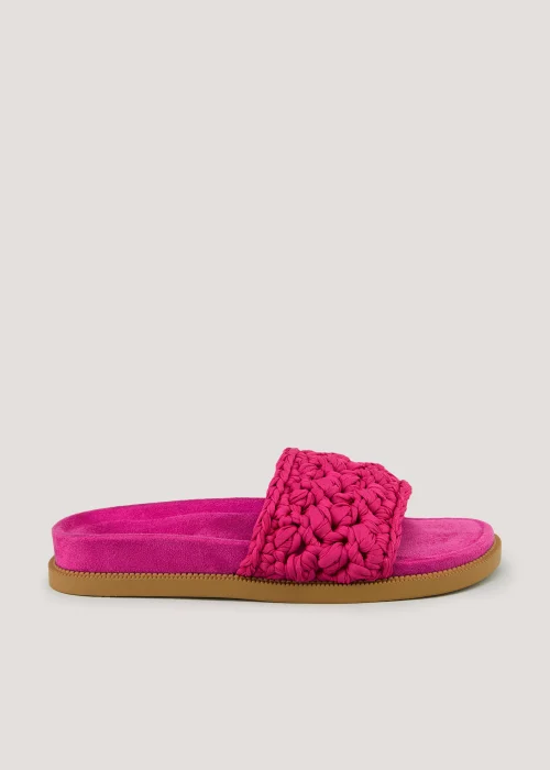Pink Chunky Braided Footbed Sandals - 3 Image 1