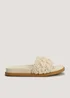 White Chunky Braided Footbed Sandals - Size 3 Image 1