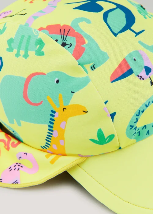 Boys Yellow Animal Print Keppi Sun Hat (6mths-6yrs) - Age 6 - 12 Months Image 2