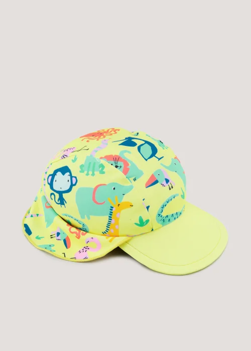 Boys Yellow Animal Print Keppi Sun Hat (6mths-6yrs) - Age 6 - 12 Months Image 1