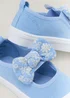 Girls Blue Bow Mary Jane Pumps (Younger 4-12) - Size 4 Infants Image 2