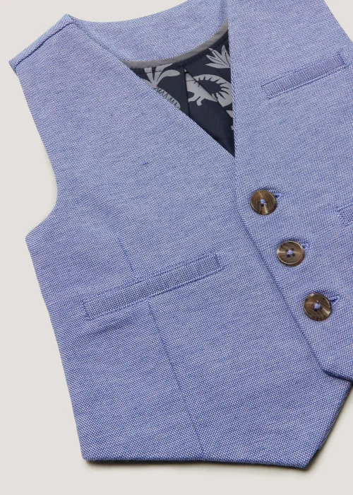 Boys Mini Me Blue Smart Jersey Waistcoat (9mths-4yrs) - 2-3 Yrs Image 2
