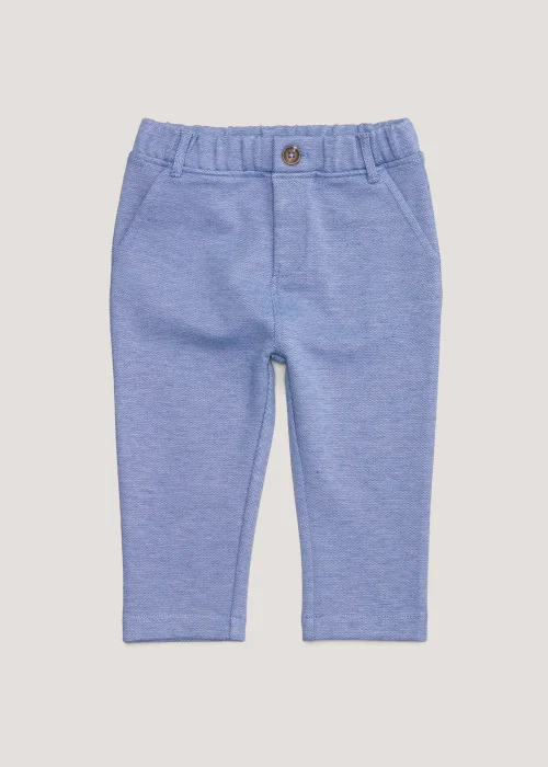 Boys Mini Me Blue Smart Jersey Trousers (9mths-4yrs) - 9-12 months Image 1