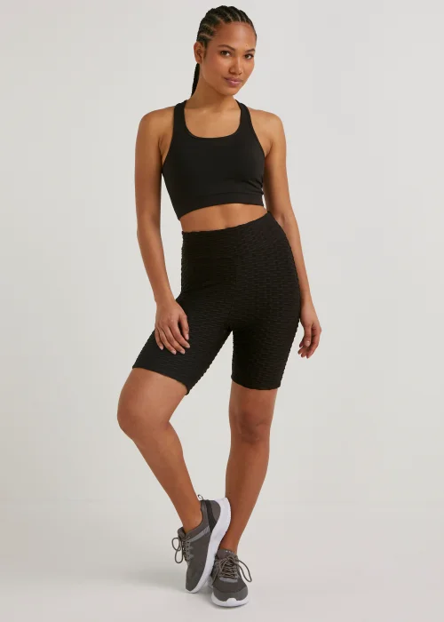 Souluxe Black Ruched Sports Shorts - 8 Image 1