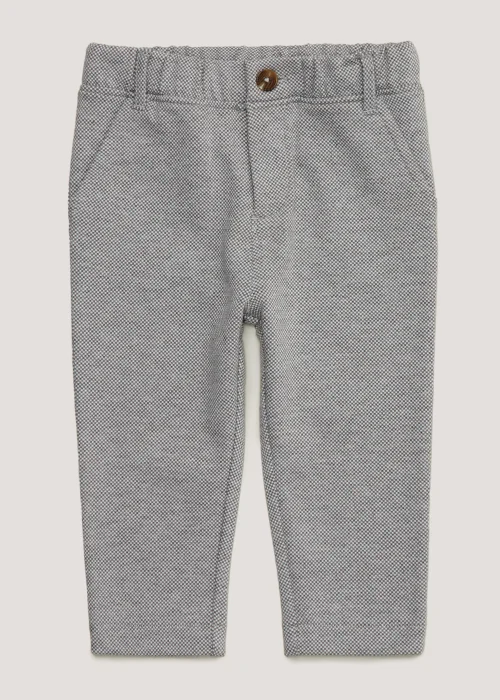 Boys Mini Me Grey Smart Jersey Trousers (9mths-4yrs) - Age 18 - 23 Months Image 1