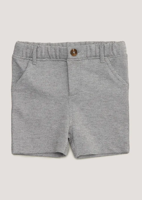 Boys Mini Me Grey Smart Jersey Shorts (9mths-4yrs) - Age 9 - 12 Months Image 1