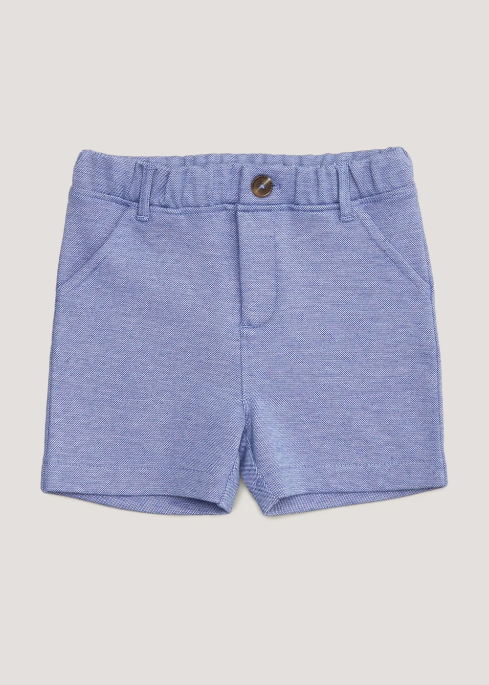 Boys Mini Me Blue Smart Jersey Shorts (9mths-4yrs) - Age 9 - 12 Months Image 1