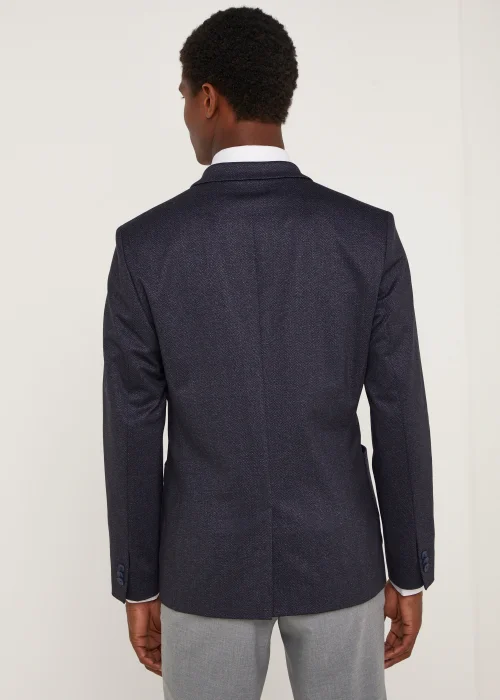 Taylor & Wright Williams Navy Herringbone Jersey Blazer - 38 Chest Regular Image 2
