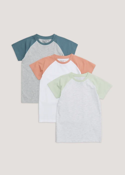 Boys 3 Pack Raglan T-Shirts (4-13yrs) - 4 Yrs Image 1