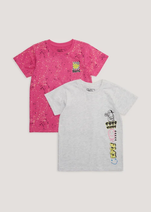 Boys 2 Pack Pink Epic T-Shirts (4-13yrs) - Age 4 Years Image 1