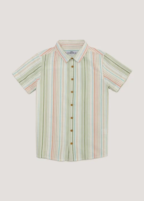 Boys Mini Me Pastel Stripe Seersucker Shirt (4-13yrs) - Age 4 Years Image 1