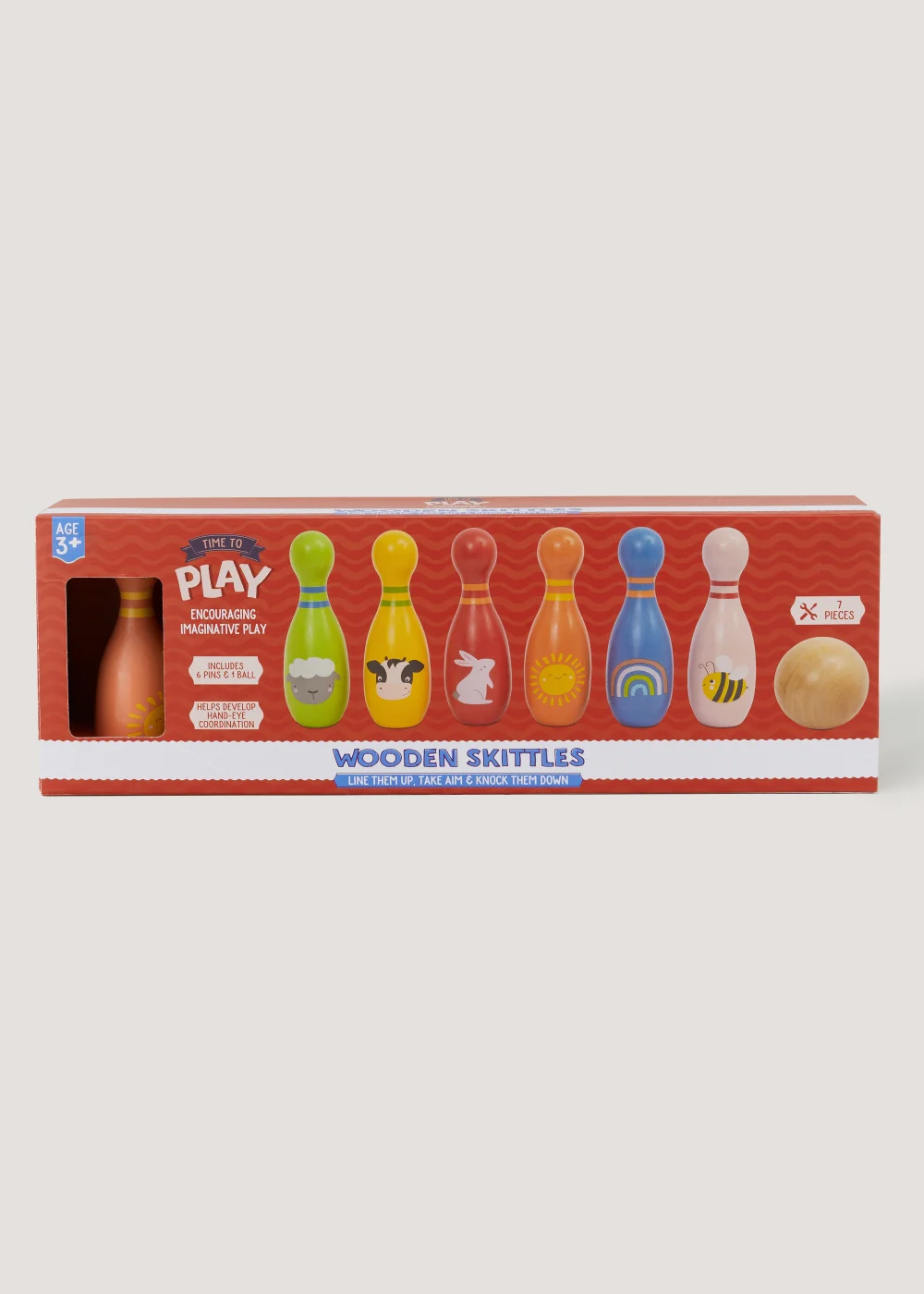 Kids Wooden Skittles Image 1