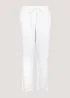 White Linen Blend Tapered Trousers - Size 8 Image 1