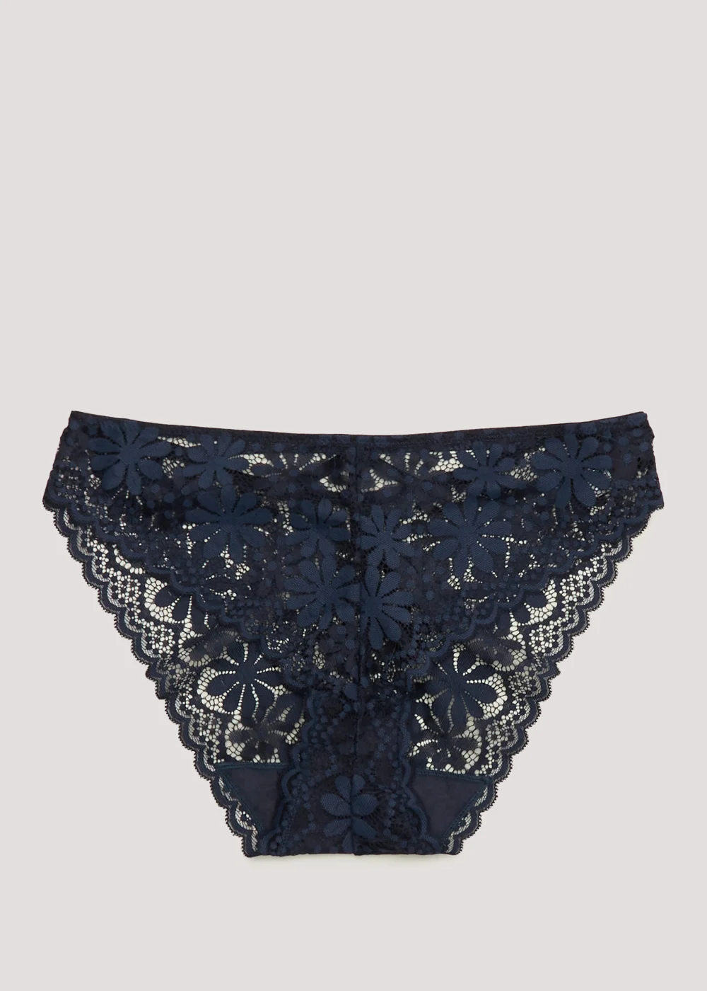 Navy Daisy Lace High Leg Knickers - Size 8 Image 5