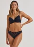 Navy Daisy Lace High Leg Knickers - Size 8 Image 1
