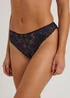 Navy Daisy Lace High Leg Knickers - Size 8 Image 4