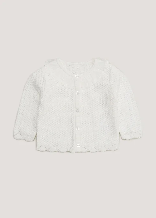 Baby Cream Lace Collar Cardigan (Newborn-23mths) - Newborn Image 1