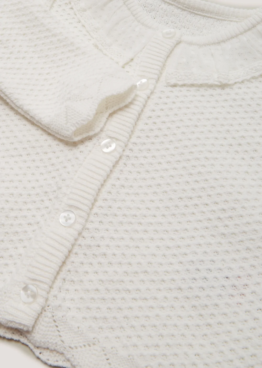 Baby Cream Lace Collar Cardigan (Newborn-23mths) - Newborn Image 2