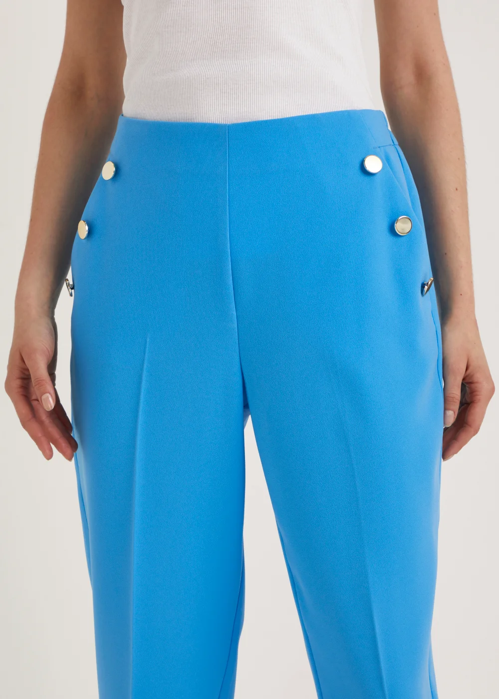 Be Beau Blue Crepe Trousers - 8 Image 3