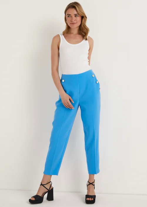 Be Beau Blue Crepe Trousers - 8 Image 1