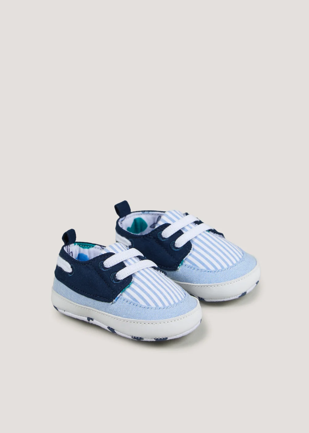 Blue Soft Sole Baby Boat Shoes (Newborn-18mths) - Age 0 - 3 Months Image 1