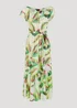Et Vous Ivory Leaf Print Bardot Maxi Dress - 8 Image 5