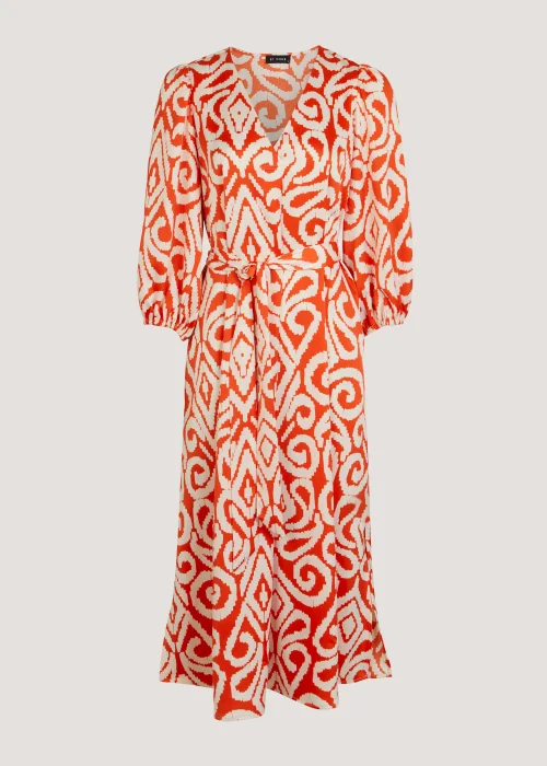 Et Vous Orange Aztec Smock Midi Dress - 8 Image 5