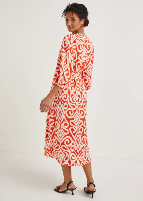 Et Vous Orange Aztec Smock Midi Dress - 8 Image 2