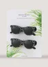 2 Pack Black Sunglasses Beach Towel Clips (23cm x 4.5cm x 4cm) Image 1