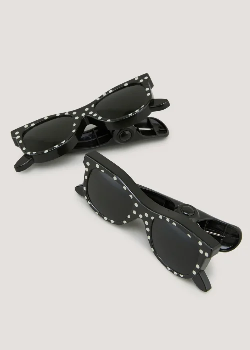 2 Pack Black Sunglasses Beach Towel Clips (23cm x 4.5cm x 4cm) Image 2