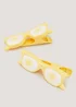 2 Pack Yellow Sunglasses Beach Towel Clips (23cm x 4.5cm x 4cm) Image 2