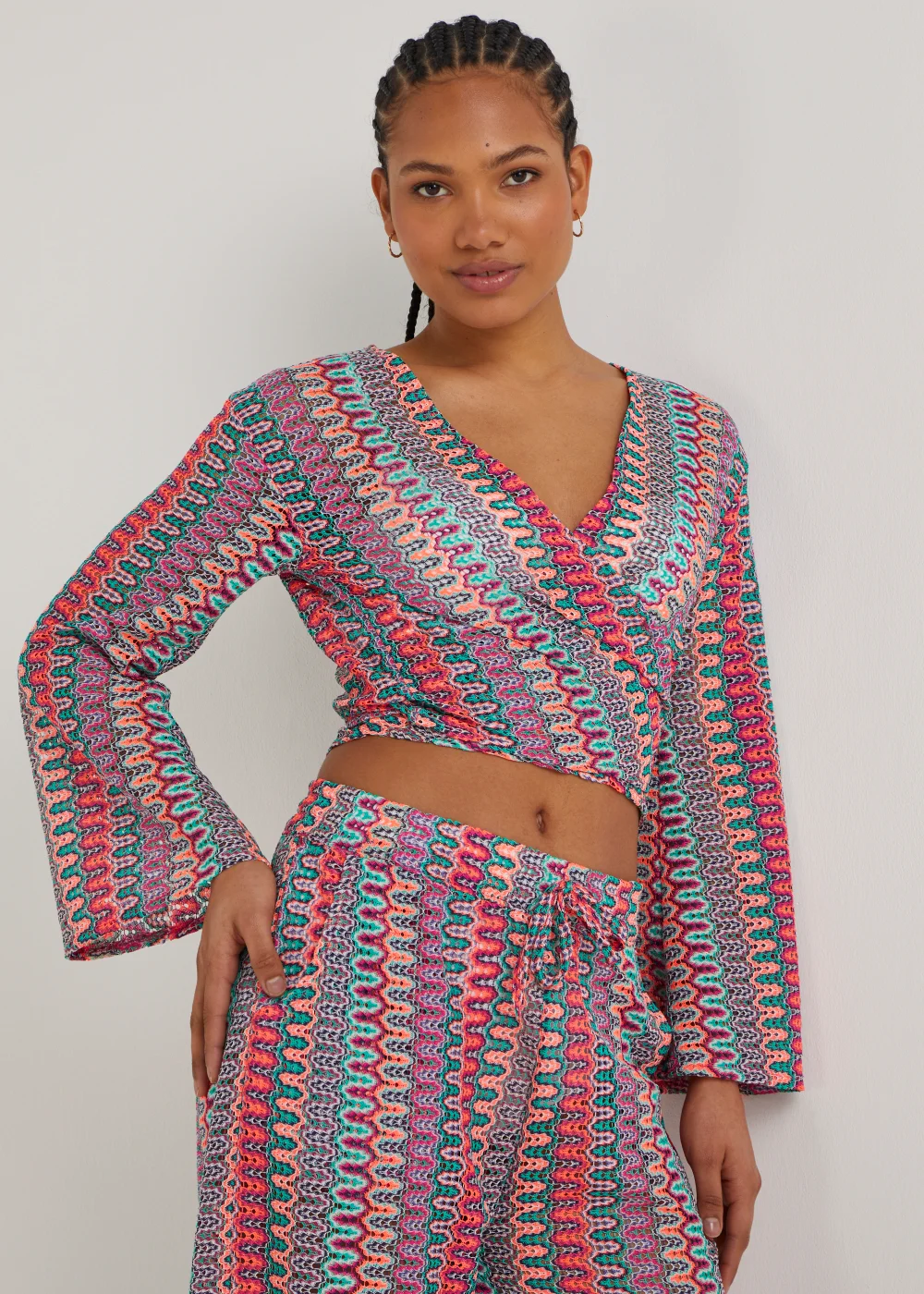Be Beau Zigzag Knitted Crop Top - Extra small Image 3