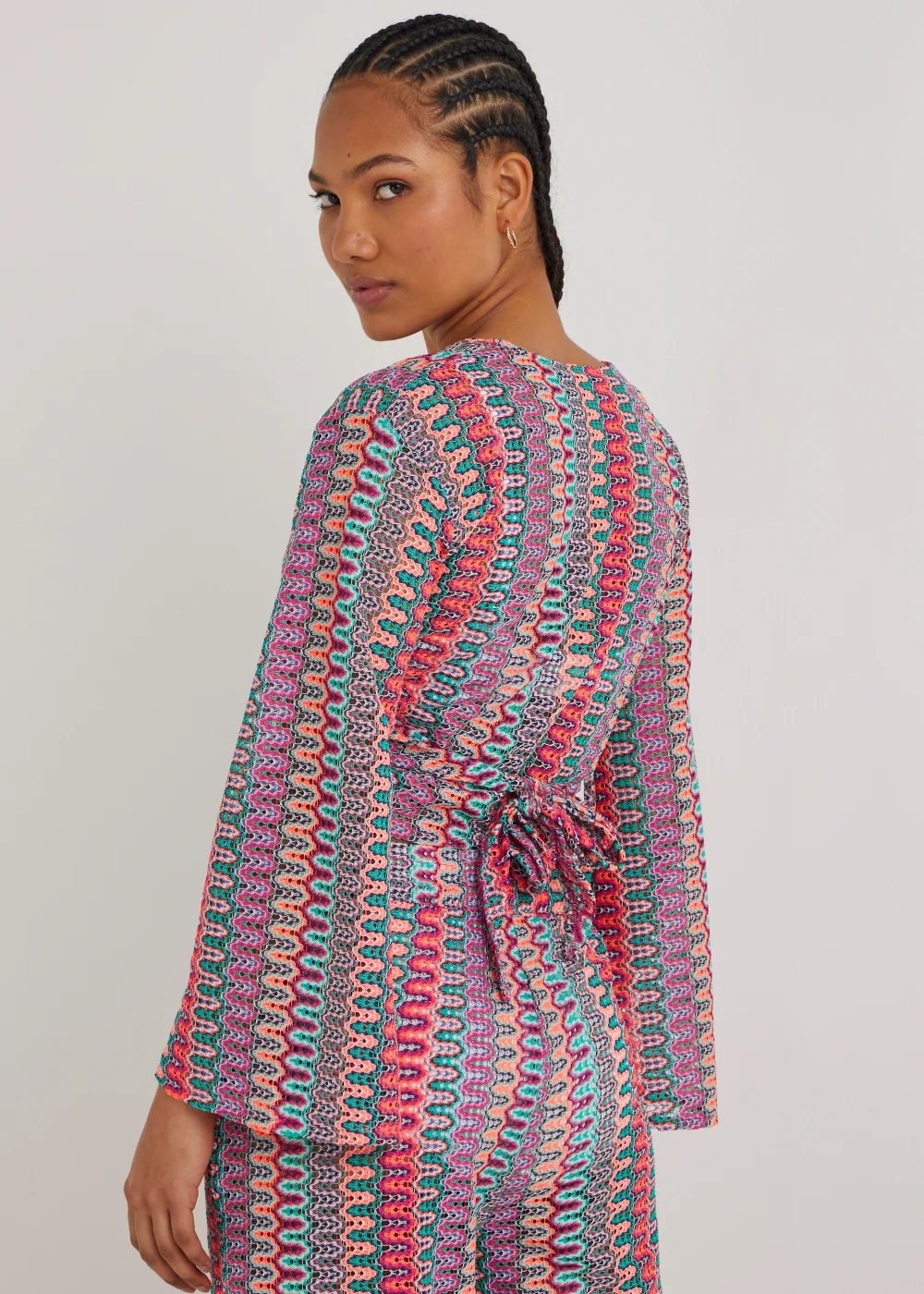 Be Beau Zigzag Knitted Crop Top - Extra small Image 2