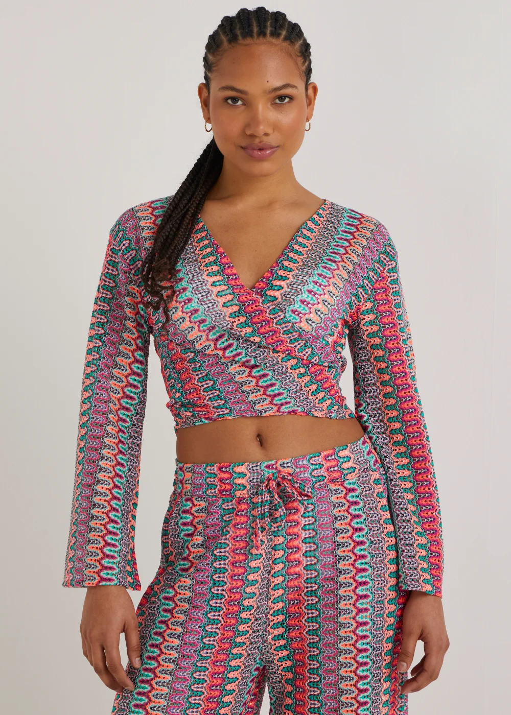 Be Beau Zigzag Knitted Crop Top - Extra small Image 1