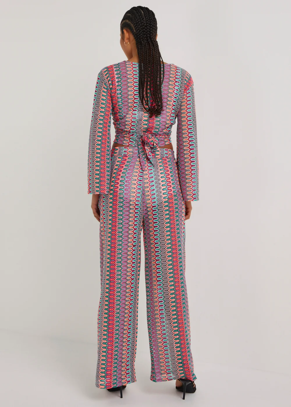 Be Beau Multicoloured Knitted Wide Leg Trousers - Extra small Image 2