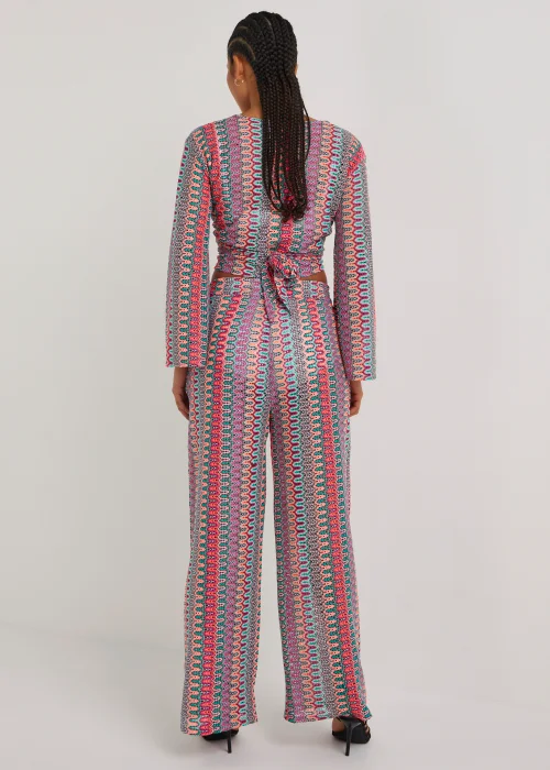 Be Beau Multicoloured Knitted Wide Leg Trousers - Extra small Image 2