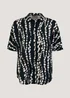 Black Print Short Sleeve Co-Ord Shirt - 8 Image 1