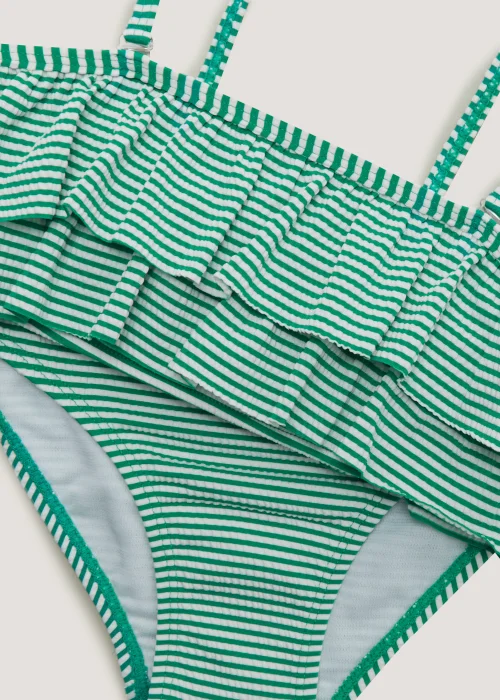 Girls Mini Me Green Stripe Bikini Set (4-13yrs) - Age 4 - 5 Years Image 2