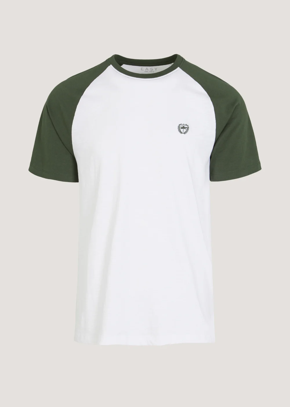 White & Khaki Raglan T-Shirt - S Image 5